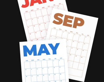 2026 Retro Monthly Calendar | Colorful A4 PDF Planner (Digital Download)