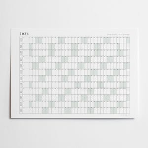 2026 Year At-A-Glance Calendar | Minimalist Wall Planner (Digital Download) image 2