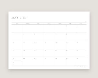 Minimalistische maandkalender 2026 | Afdrukbare planner (digitale download)