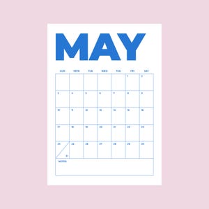 Retro månadskalender 2026 | Färgglad A4 PDF-kalender (digital nedladdning)