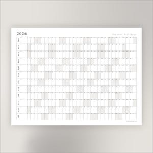 2026 Year At-A-Glance Calendar | Minimalist Wall Planner (Digital Download) image 4