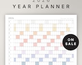 2026 Year At-A-Glance Calendar | Minimalist Wall Planner (Digital Download)