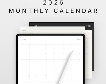 Maandkalender 2026 | ADHD-planner afdrukbaar | Minimalistische maandplanner | Letter-formaat pdf | Productiviteitskalender 2026