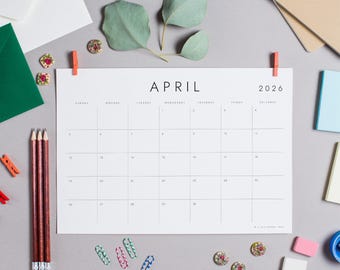 Maandkalender 2026 | Minimalistische landschapsplanner (pdf-download)