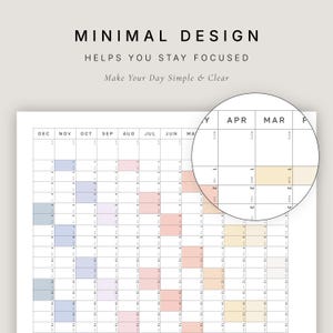 2026 Year At-A-Glance Calendar | Minimalist Wall Planner (Digital Download) image 7