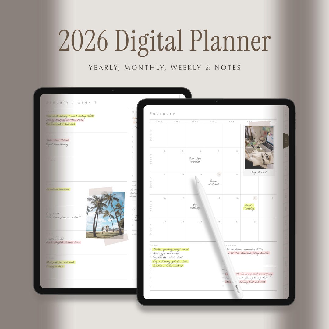 2026 Digital Planner for iPad | Minimalist Hyperlinked PDF (goodnotes ...