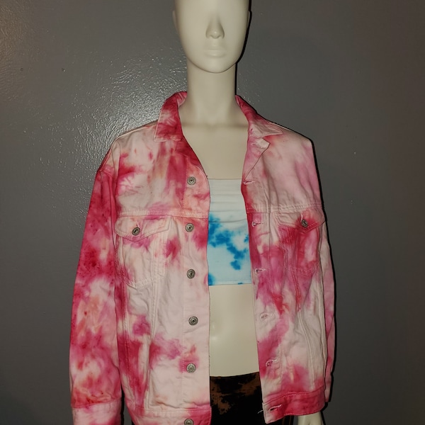 Pink denim jacket