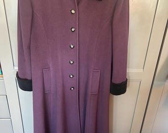 Casaco vintage Maurices roxo de lã, década de 1990 | Fabricado nos EUA | Tamanho 10 feminino