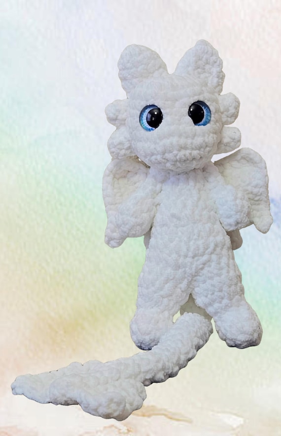 Handcrafted Crochet Light Fury Dragon Plush — Magical, Soft, and Made With Love