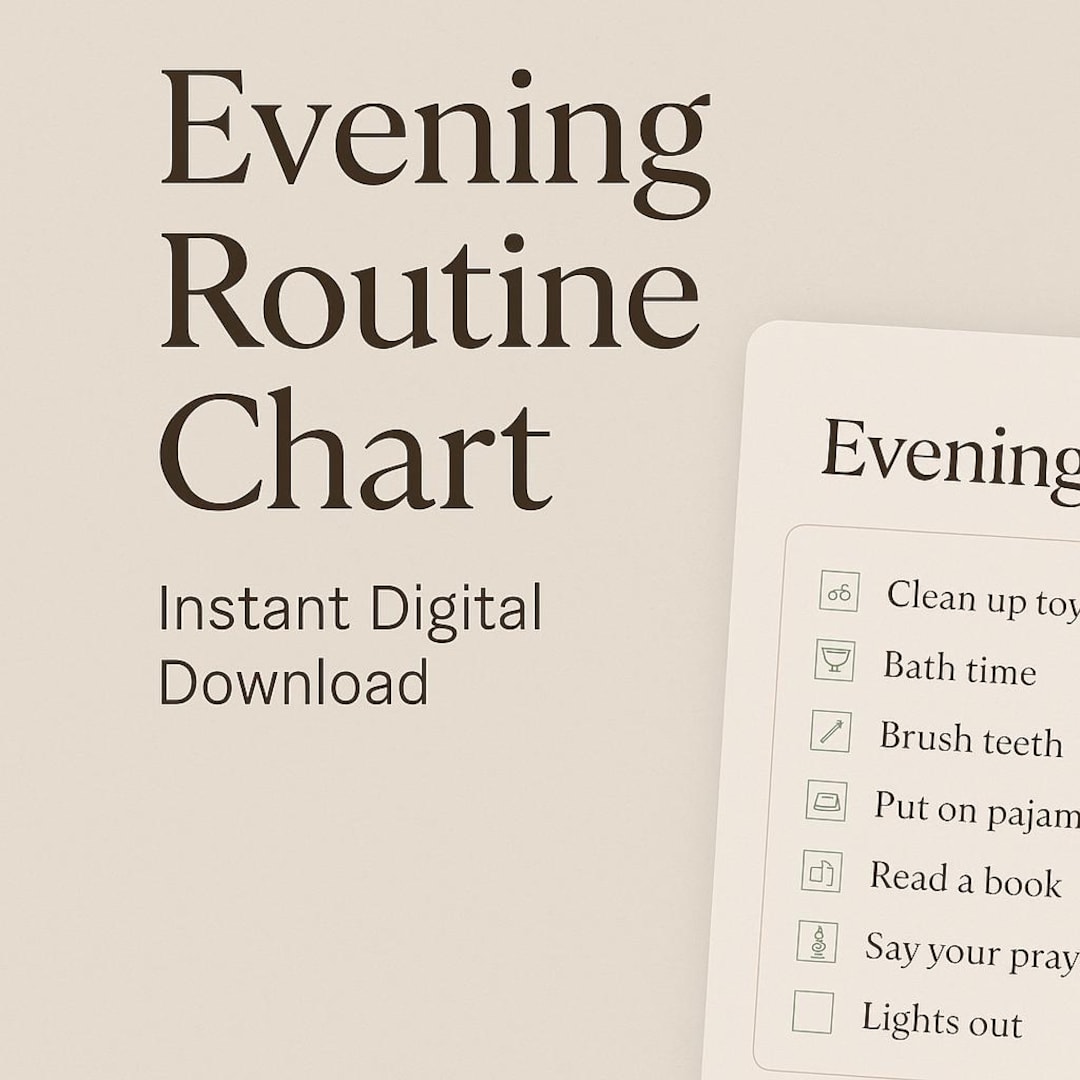 Evening Routine Chart - Etsy