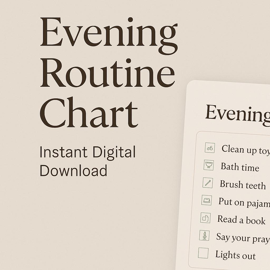Evening Routine Chart - Etsy
