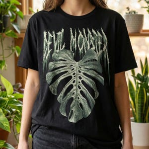 Monstera Devil Monster Graphic Tee | Rare Plant Collector T-Shirt | Death Metal Style