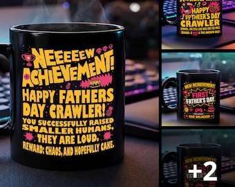 Dungeon Crawler Carl Fathers Day Mug, Dad Achievement Gift, DCC Fan Merch, Funny LitRPG Dad Mug Gift