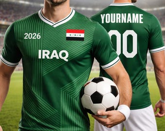 Personalization Iraq 2026 Cup Fan Soccer Jersey T-Shirt, Custom Would Cup Team Shirt, Gift For Soccer Players