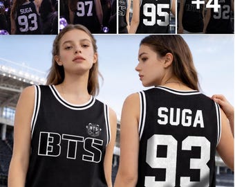 Custom Kpop Basketball Jersey,Unisex Fan Merch,SUGA jersey,Personalized Name Number Kpop Fan Lovers Players of All Age,Kpop Concert Shirt