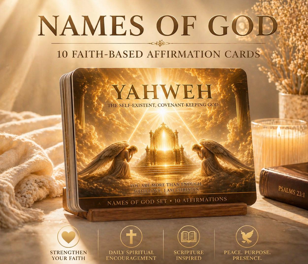 Yhwh Scriptures Printable Bible Scripture Cards Digital Download Biblical Names of ...