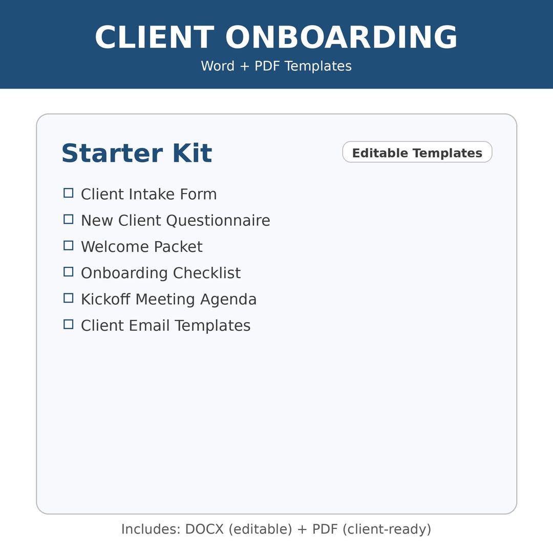 Client Onboarding Starter Kit | Intake Form + Questionnaire + Welcome ...