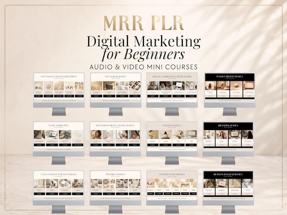 Digital Marketing Course Bundle, 12 Mini Courses MRR PLR Resell Rights