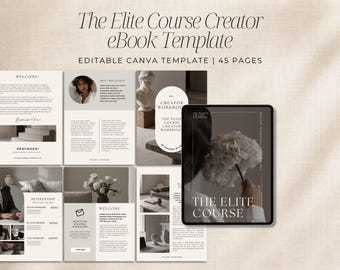 Plantilla para crear cursos en Canva, guía de ebook de coaching de 45 páginas
