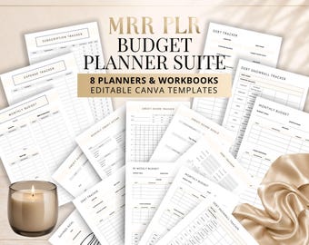 Budget Planner Bundle, 8 Finance Templates, MRR PLR Resell Rights