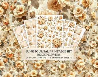 Junk Journal Printables, Ephemera Printable Pages, Vintage Scrapbooking Kit