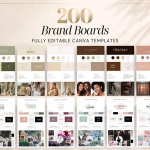 Kit di branding, modello di brand board, 200 modelli Canva, uso commerciale