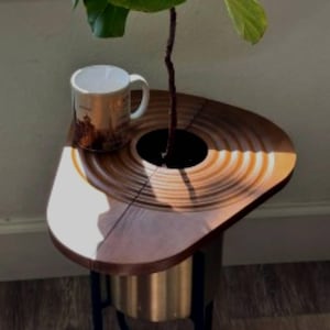Magnetic Solid Wood Planter Cover, Pet Protector, Wooden Plant Top Cover and Side Table
