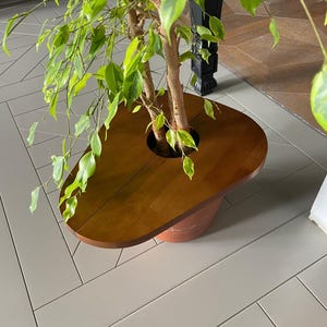Magnetic Solid Wood Plant Stand, Planter Cover, Pet Protector, Wooden Plant Top Cover and Side Table Bild 14