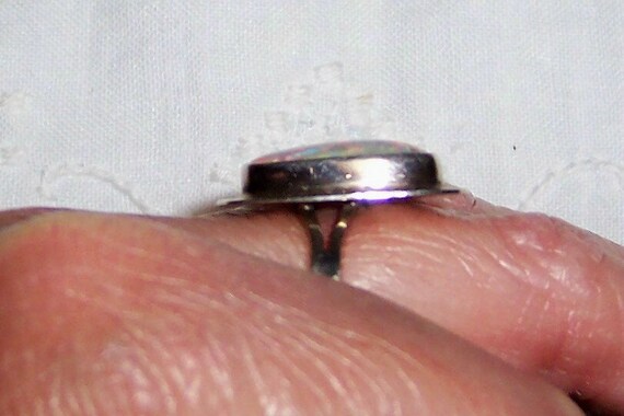 Vintage opal Native American small ring, size 8.2… - image 4