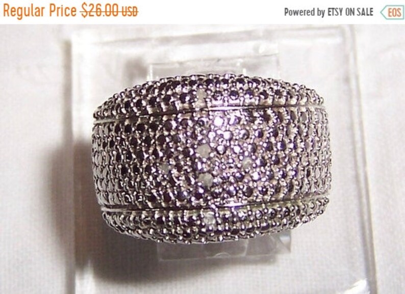 Sterling over brass. EXTENDED SALE 20/% OFF Vintage Band Diamond ring