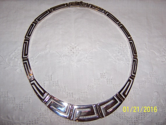 Vintage Mexican Statement Necklace. Sterling silve