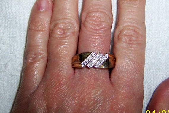 Vintage men or women diamonds ring, size 10.5. Ye… - image 5