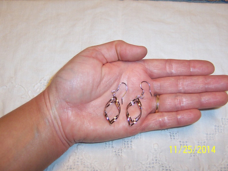 Vintage Twisted Dangle earrings. Sterling Silver. image 8