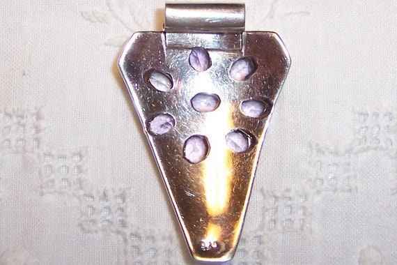 Vintage Modern Style pendant with lavender stones… - image 2