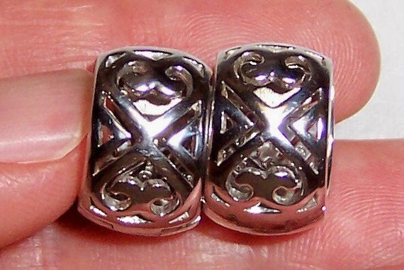 Vintage Affinity diamonds hoop earrings. Sterling… - image 3
