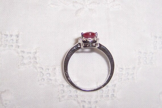 Vintage lab created ruby and clear cubic zirconia… - image 5
