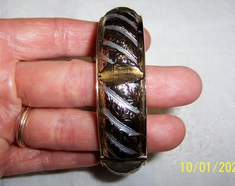 Vintage Damascene bangle bracelet. 2 tone (gold and silver).