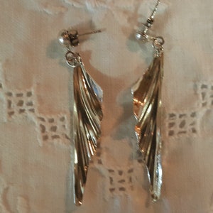 Vintage Wings Like, dangle earrings. Sterling Silver. image 3