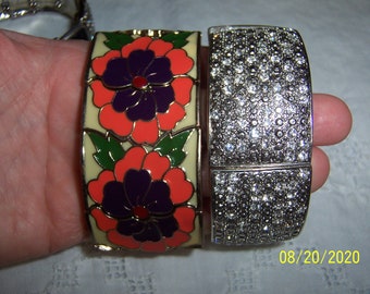 Your choice enamel or rhinestones vintage bracelet. 3 styles.