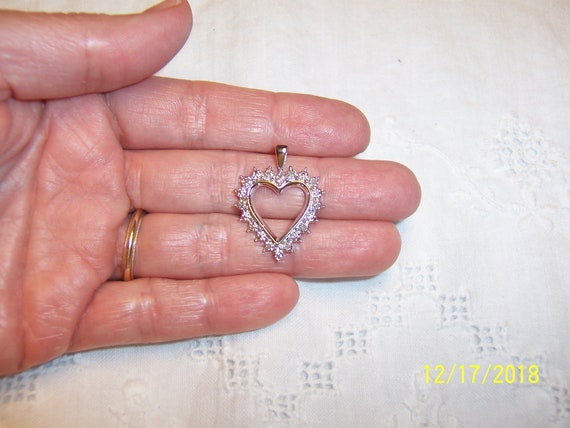 Vintage Hearth Diamond pendant. Sterling silver. - image 5