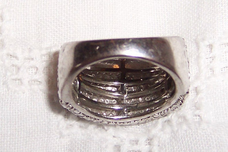 Sterling over brass. EXTENDED SALE 20/% OFF Vintage Band Diamond ring