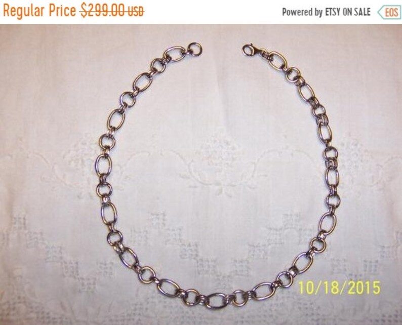 Sterling silver. EXTENDED SALE 20/% OFF Vintage Big Oval and round links chain necklace