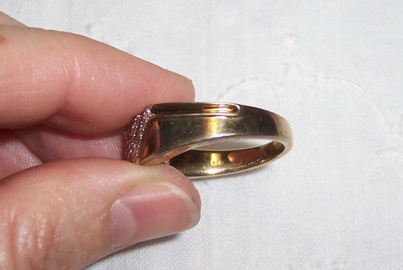 Vintage men or women diamonds ring, size 10.5. Ye… - image 9