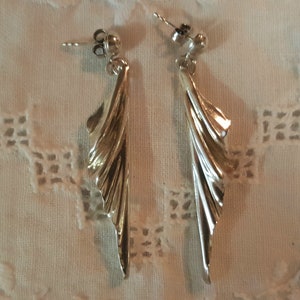 Vintage Wings Like, dangle earrings. Sterling Silver. image 2