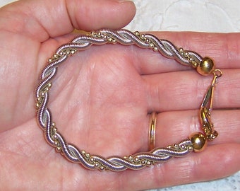 Vintage Twisted 2 Tone bracelet. Sterling silver.
