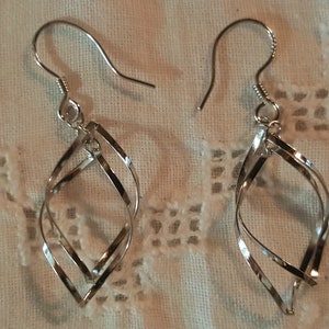 Vintage Twisted Dangle earrings. Sterling Silver. image 5