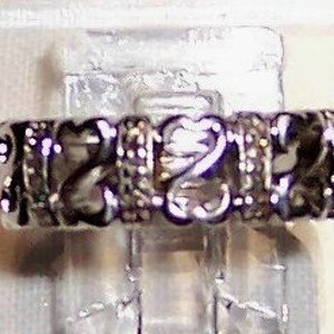 Vintage open hearts Jane Seymour diamonds ring, size 6.75. Sterling silver. More info in description.