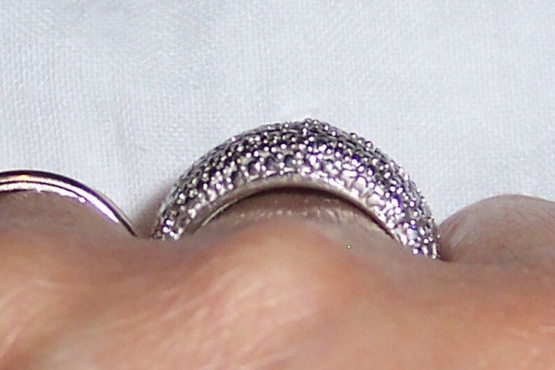 Sterling over brass. EXTENDED SALE 20/% OFF Vintage Band Diamond ring
