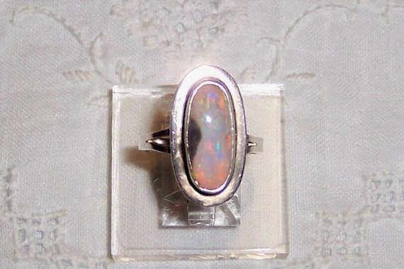 Vintage opal Native American small ring, size 8.2… - image 1