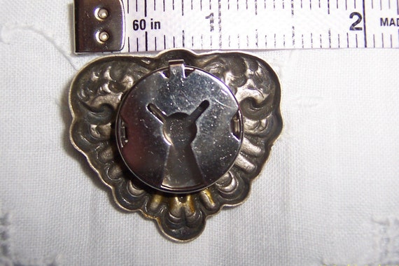 Vintage cherub angel button cover. Antique gold m… - image 2